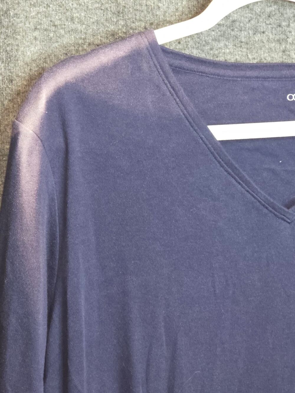 C.C. Hughes Navy Blue V-Neck Long Sleeve Top Size 1X - As-Is / Flawed